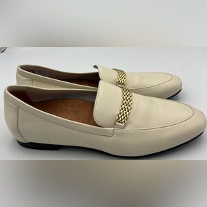 VIONIC Charlotte Chain Detail Loafer in Off White Leather Women’s Size 7.5M